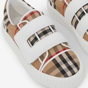 Burberry Vintage check cotton and leather sneakers